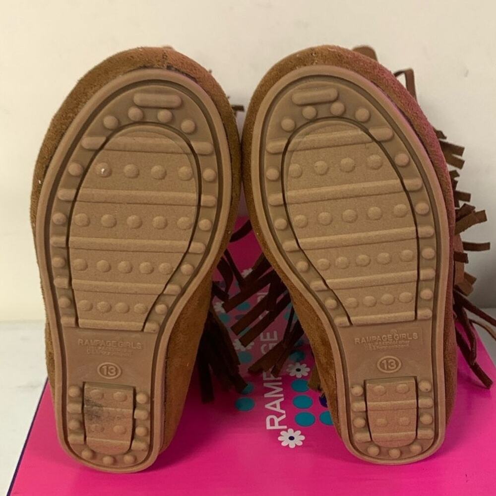 Rampage Girls Britt Fringe Boots For Little Kids Size 13M, Bree Chestnut - Picture 5 of 6